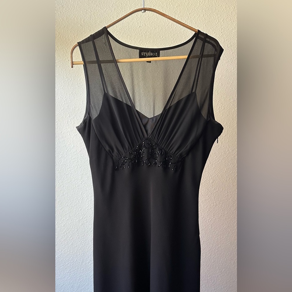 Women’s Black V Neck Evening Dress Size 12